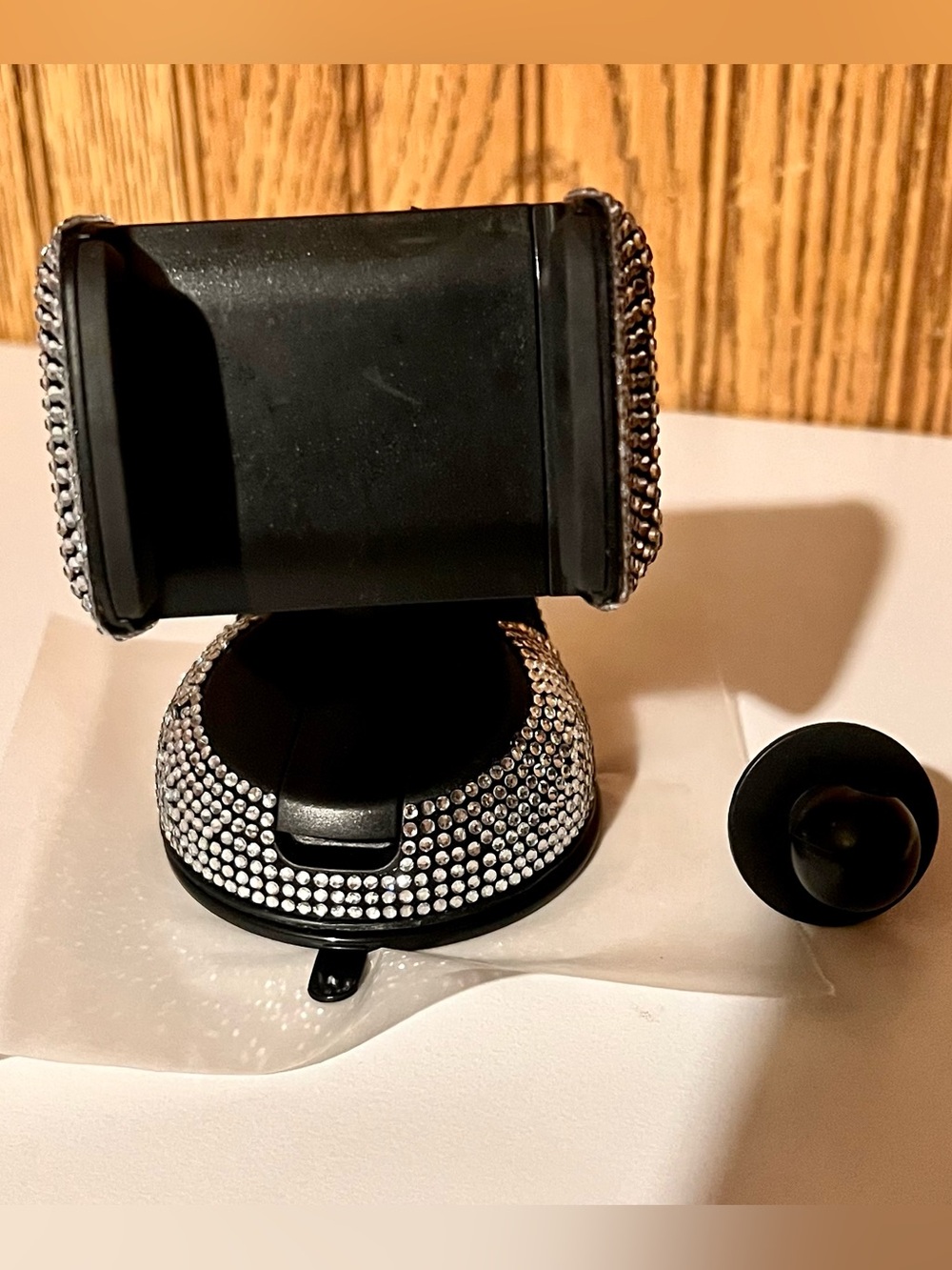 Bling Crystal Car Phone Mount - Black
